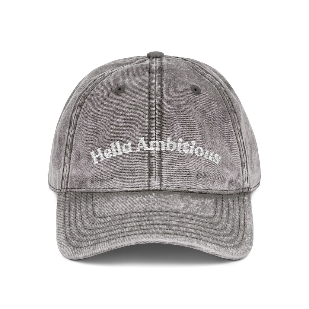 Vintage Cap with 'Hella Ambitions' Embroidery