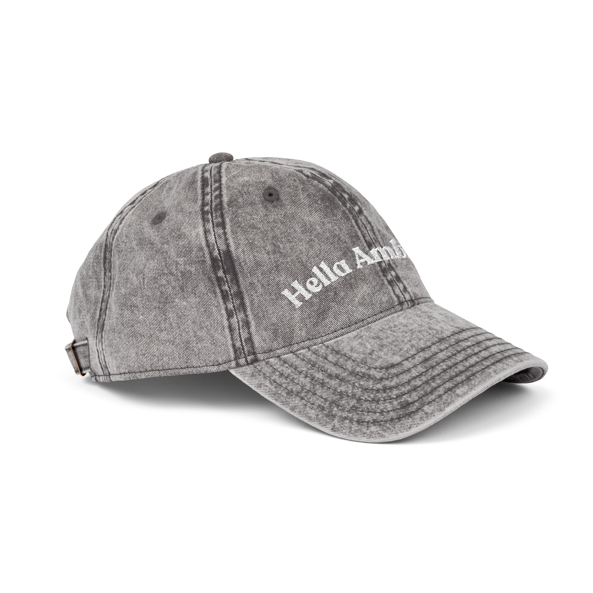 Vintage Cap with 'Hella Ambitions' Embroidery
