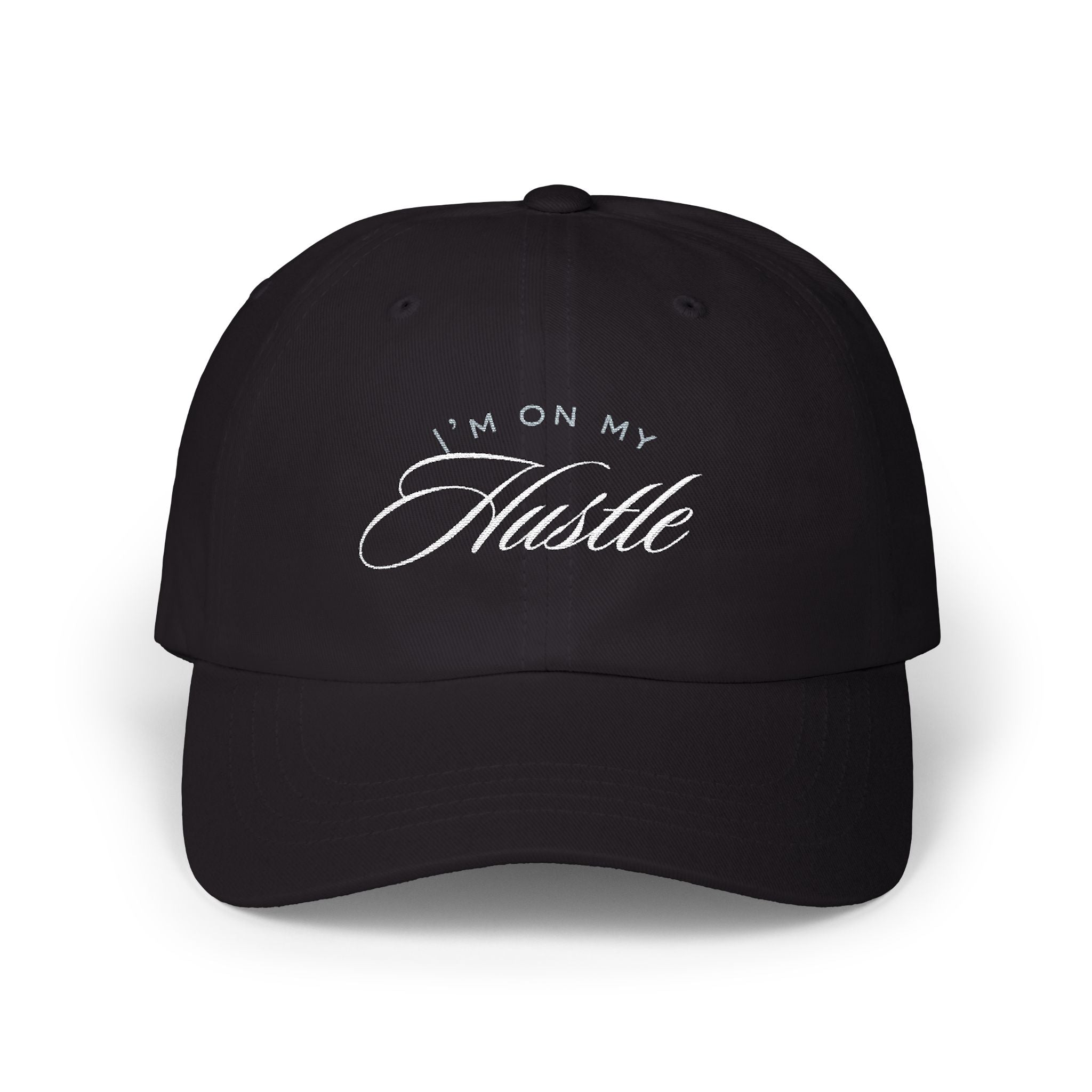 Dad Cap — 'I'm On my Hustle' Script Embroidered Baseball Hat