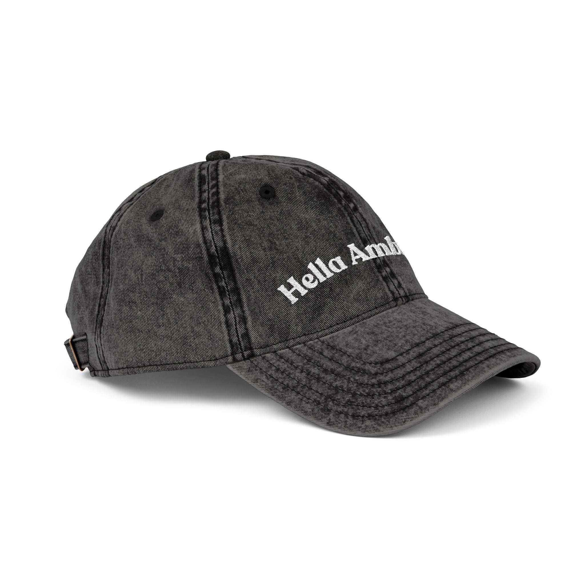 Vintage Cap with 'Hella Ambitions' Embroidery